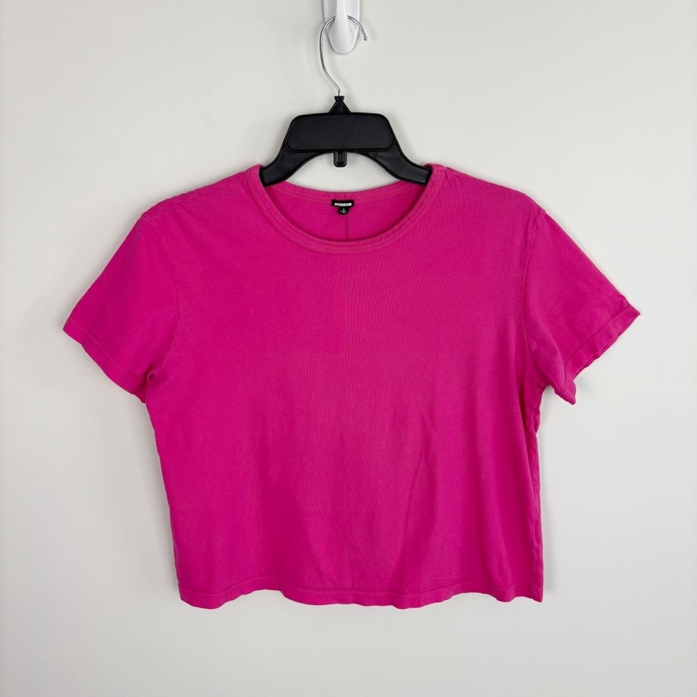 Monrow 50s Vintage Tee in Raspberry Pink Size S
